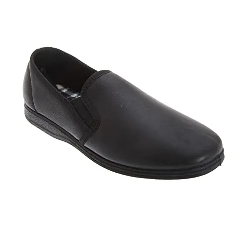 Sleepers Herren Leder Hausschuhe (42 EUR) (Schwarz)