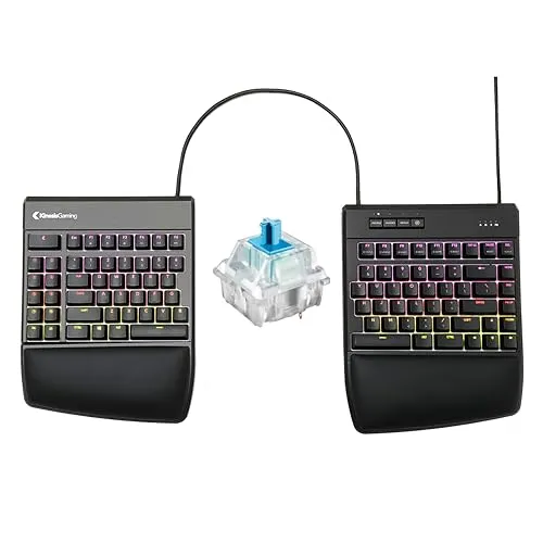 KINESIS USB Gaming Freestyle Edge RGB Split Mechanische Tastatur (MX Blue)
