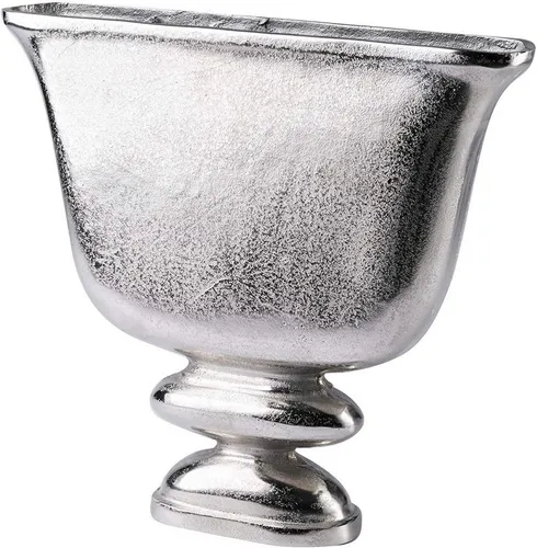MichaelNoll Dekovase Vase Gefäß Pokalvase Dekovase Aluminium Silber Deko - 42 cm
