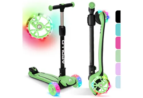 Apollo Dreiradscooter LED Kinderscooter Kids pro 4 - Höhenverstellbarer Kinderroller mit LED Wheels für spielerisches Lernen, ideal für Kinder ab 3 Jahren. Max. Benutzergewicht 60 kg, perfekt für draußen.