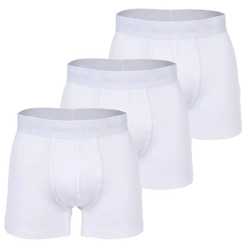 Marc O'Polo Men's Essentials 3-Pack Boxer Shorts, White, Medium - Herren-Boxershorts, klassischer Look und hoher Tragekomfort für den ganzen Tag.
