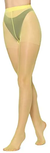 Merry Style Damen Strumpfhose 15 DEN MSFI019 (Gelb, 4-L) in gelb von Merry Style