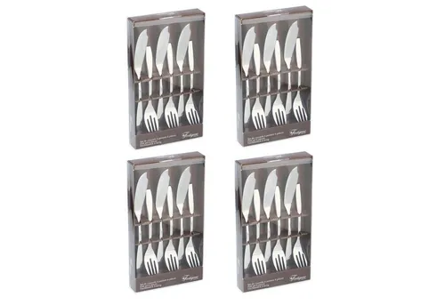 HAC24 Fischbesteck Edelstahl Fischbesteck Fischgabel Fischmesser (24-tlg), 12 Personen, Edelstahl, 24 teilig für 12 Personen