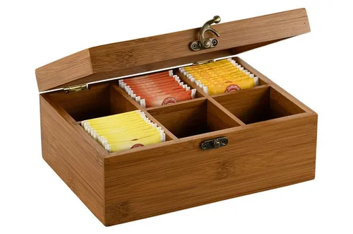 KESPER® Teebox, Bambus, (1-tlg), 6 Fächer, FSC®-zertifiziert