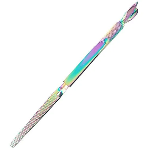 Ainkou Edelstahl-Nagelzange, multifunktional, Nagelkunst-Clips, C-Kurvenzange, Nagelhautschneider, Schieber, künstliche Nagelformpinzette, Maniküre, Gel, Acryl-Entferner – Regenbogen