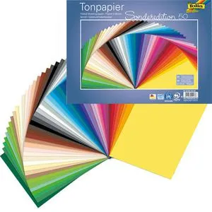 folia Tonpapier Sonderedition 50 farbsortiert 130 g/qm 50 Blatt