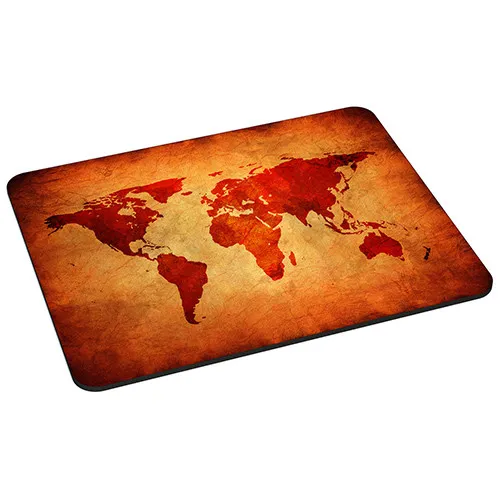 Mauspad Gaming Mousepad rutschfest mit Design, Brown Global Map Weltkarte Braun