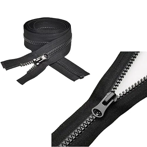 2-teilig nylon näh hosenreißverschluss kunststoff teilbar laufschiene mantelreißverschluss （40，70，100，120cm） (Reißverschluss120cm)