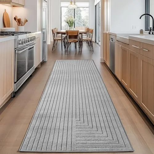 Carpettex Outdoor Teppich wetterfest, Wohnzimmer, Schlafzimmer, Garten, Balkon, Kurzflor Grau, Hoch-Tief-Effekt, weich & waschbar, pflegeleicht, 80x150 cm