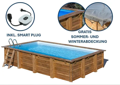 Produktbild GRE Rechteckiger Echtholzpool EVORA 620 x 420 x 133 cm