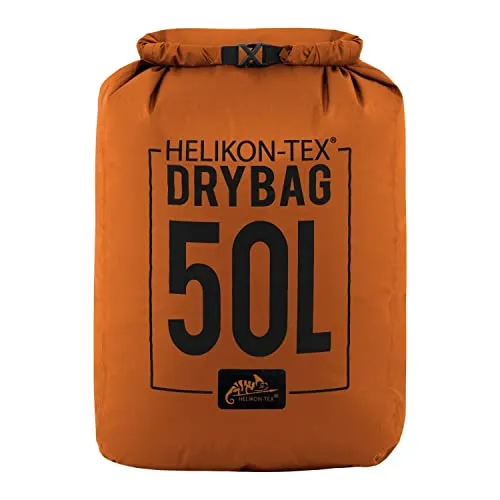Helikon-Tex Arid Dry Sack Medium 50L - Orange/Black - Wasserdichte Tasche für Boote, ideal zum Schutz Ihrer Ausrüstung vor Wasser und Schmutz, mit einem großzügigen Volumen von 50 Litern.
