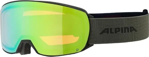 ALPINA Unisex Skibrille black-olive matt M - Skibrille mit Q-LITE Technologie für optimale Sicht und Sicherheit im Schnee, 100% UV-Schutz und Anti-Beschlag-Beschichtung für klare Sicht bei allen Bedingungen.