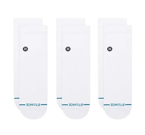 Stance Tagessocke Quarter Icon Weiß – 3 Paar, Größe: 38-42 in weiß von Stance