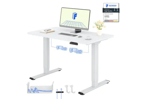 FLEXISPOT E1 Pro Elektrisch Höhenverstellbarer Schreibtisch 120x80cm - Hochwertiger höhenverstellbarer Schreibtisch mit stabiler 25mm Tischplatte. Doppelmotor für schnelle Anpassung (70-119cm) und hohe Tragkraft von 120kg. Ideal für flexibles Arbeiten im Büro oder Homeoffice.