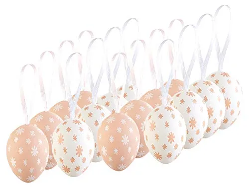 infactory Deko Eier zum Aufhängen: 16er-Set Deko-Ostereier zum Aufhängen, je 35 x 49 mm (Osterdeko Eier, Ostereier Hängen, Farbe)