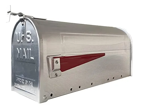 ARREGUI Americano E2101 - Individueller Briefkasten im amerikanischen Stil - Wandbriefkasten aus Aluminium mit großer Kapazität, ideal für Zeitungen und Kataloge. Das klassische Design mit anhebbarer Flagge zeigt an, wenn neue Post vorhanden ist.