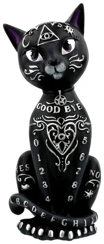 Nemesis Now Mystic Kitty-Figur, 26 cm - Sammlerfigur aus hochwertigem Kunstharz, handbemalt und ideal für Katzenliebhaber. Einzigartiges Design mit Ouija-Board-Thema.