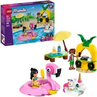 Friends Poolparty mit Einhorn und Flamingo, Konstruktionsspielzeug 42658 - 99-teiliges Konstruktionsspielzeug für kreative Bauabenteuer. Ideal für Kinder ab 5 Jahren, fördert die Fantasie und Geschicklichkeit.