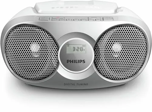 Philips Tragbarer CD Player AZ215S/12 - Silber, Dynamischer Bass-Boost und UKW-Radio für kraftvollen Sound unterwegs
