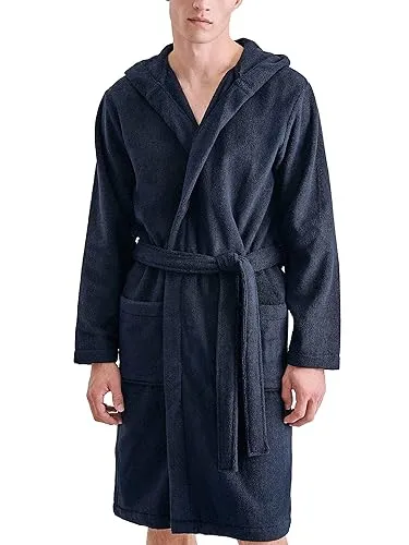 Seidensticker Herren Bademantel Basic aus Baumwolle - Kuscheliger Frotteebademantel mit Kapuze, aus 100% Baumwolle, ideal für entspannte Momente zu Hause. Maschinenwaschbar bei 30 °C.