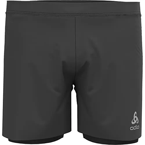 Odlo Herren Zeroweight 2-in-1 Shorts Größe S schwarz - Laufhosen mit innovativem Design, bieten eine perfekte Kombination aus Leichtigkeit und Komfort für maximale Bewegungsfreiheit.