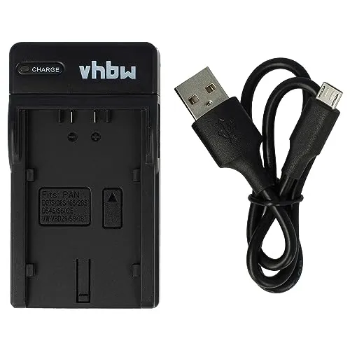 vhbw USB Ladegerät kompatibel mit Panasonic NV-DS33, NV-DS35, NV-DS37, NV-DS38 Kamera Camcorder/Akku - Ladeschale, Ladeanzeige, 8,4 V