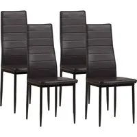 ALBATROS Esszimmerstühle 4er Set Milano, Schwarz - Esszimmerstühle im edlen italienischen Design mit robustem Kunstleder-Bezug, bequemer Polsterung und SGS geprüfter Qualität für höchsten Sitzkomfort.