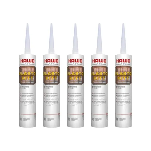 Produktbild 5x KAWO Elastokitt Fensterkitt altweiß RAL 9012-310 ml Dichtkitt Reperaturkitt Kitt wartungsfrei