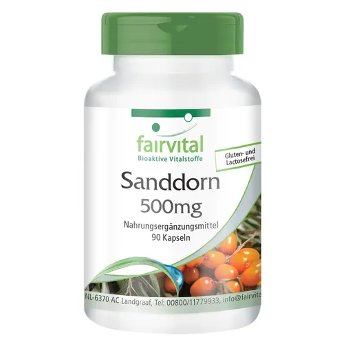Sanddorn 500 mg – 90 Kapseln – Hochdosiert – Fairvital
