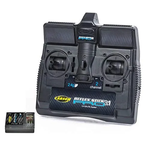 Carson FS Reflex Stick Pro 3.1 - 2.4GHz 2-Kanal Fernsteuerung - Sender & Empfänger, präzise Steuerung für Hobby- und Profimodelle mit 2.4GHz Technologie für störungsfreies Fahren.
