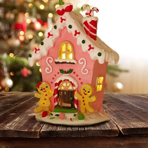 Christmas Paradise LED Lebkuchenhaus 20cm in pink von Christmas Paradise