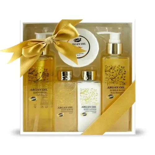 Nature Argan Oil Geschenkset: Duschgel + Schaumbad - 5-teilig