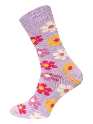 HomeOfSocks Socken Blumen Design Socke aus 90% Baumwolle Bunte Socken Blumen Muster aus 90% Baumwolle