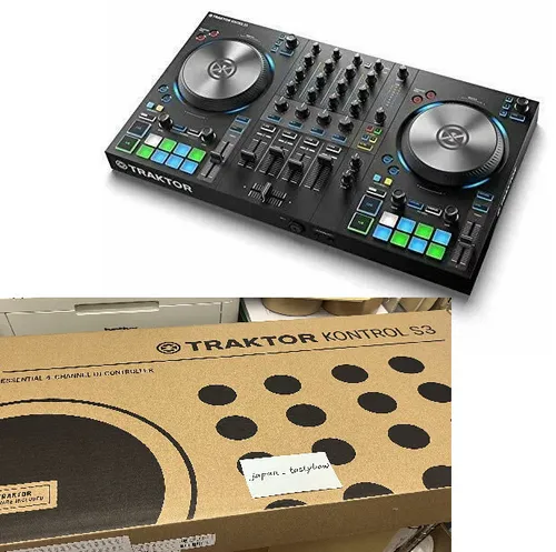 Native Instruments Traktor Kontrol S3 4-Kanal DJ Controller - Professioneller DJ Controller mit 4 Decks und 16 RGB Pads, inklusive Traktor Pro 4 Software für kreative Mixe und integrierte Soundkarte für höchste Audioqualität.