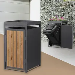 ML-Design Mülltonnenbox 1er mit Pflanzdach