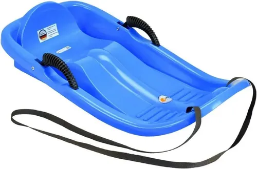 KHW Rodel Schneebob Bobschlitten Snow Bird De Luxe Iceblue - Schlitten aus hochwertigem, kältebeständigem Kunststoff, ideal für unvergesslichen Schneespaß mit einer Breite von 96 cm und leichtem Gewicht von nur 2,4 kg.