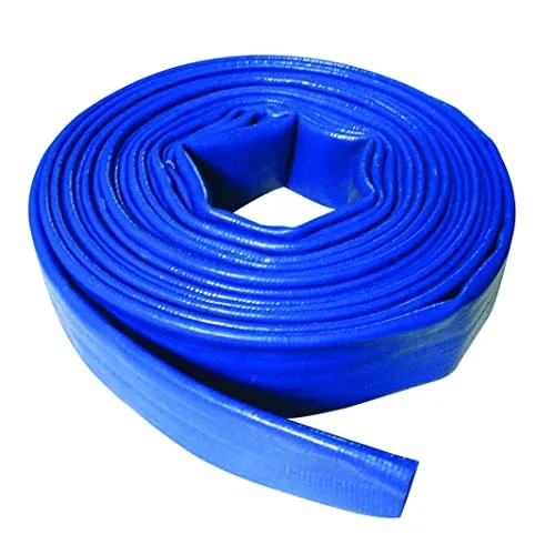Silverline 675246 Ablaufschlauch, flach 10 m x 50 mm - Gartenteichschläuche – 10 m flexibler PVC-Ablaufschlauch, ideal zum schnellen Entleeren von Teichen und Pools, kompatibel mit den meisten Tauchpumpen.