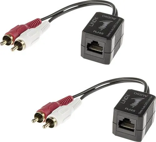 Lindy Stereo Audio Extender Cat.5/6 - 100m Cinch Audio Extender, ideal für verlustfreie Audioübertragung über lange Distanzen
