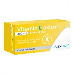 Vitamin C Axicur 200 mg Filmtabletten – 50 ST - Praktische Filmtabletten mit 200 mg Vitamin C zur Unterstützung der täglichen Nährstoffversorgung. Ideal für eine gezielte Ergänzung.