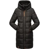 Stylischer MARIKOO Damen Wintermantel mit Kapuze in schwarz von Marikoo