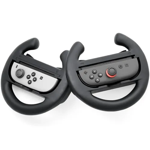 Lioncast Lenkrad kompatibel mit Nintendo Switch 2er Set mit ergonomischen Griffen, Joy Con Lenkrad Switch 1&2, NSW 1&2 Wheels
