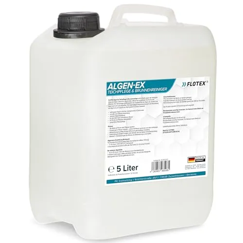 Flotex® 5L Teichklar Teichpflege & Brunnenreiniger, Algenvernichter für Teich und Brunnen