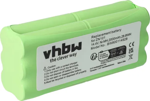 vhbw Akku kompatibel mit Dirt Devil Spider 2.0 M612 Staubsauger Grün (2000 mAh, 14,4 V, NiMH)