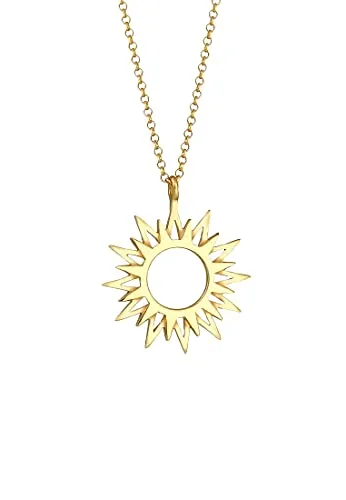 Elli Kette mit Anhänger Sonne - 925 Silber, strahlendes Astro Symbol - Ketten mit Anhänger, zaubert die Sonne ans Dekolleté und symbolisiert Klarheit und Stärke. Das perfekte It-Piece für den Sommer!
