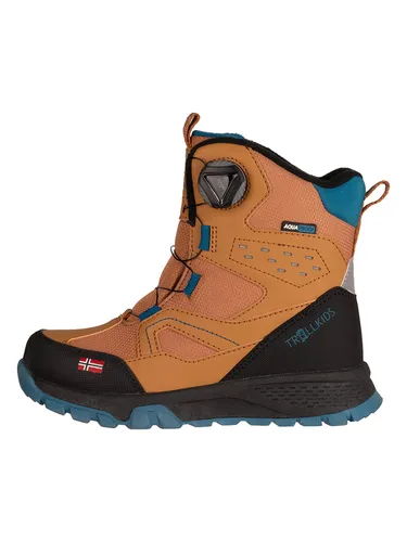 Trollkids Kids Kirkenes Winter Boots 34, almond - Wasserdichte Wanderschuhe mit FitGo-Schnellschnürsystem, verstärkter Zehenpartie und warmem Fleecefutter – ideal für abenteuerliche Wintertage.