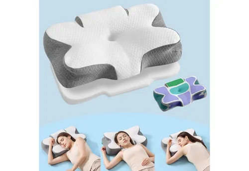 Ergonomisches Memory Foam Kopfkissen, höhenverstellbar für Seitenschläfer & Rückenschläfer