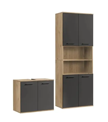 mokebo Badmöbel-Set Der Steuermann, 2-teilig, Sitzhocker & Bodenkissen - Badmöbel-Set aus hochwertiger Spanplatte, modern und funktional, bietet viel Stauraum für Handtücher und Kosmetika – bequem nach Hause geliefert!