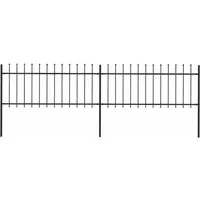 vidaXL Gartenzaun mit Speerspitzen 3,4 x 0,8 m Schwarz - Metallzaun aus pulverbeschichtetem Stahl mit dekorativen Speerspitzen. Stabil, langlebig und einfach zu montieren – ideal für sichere Abgrenzungen von Garten und Grundstück.
