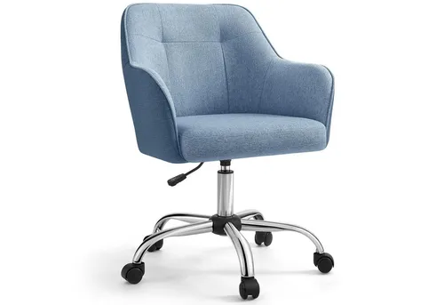 SONGMICS Höhenverstellbarer Schreibtischstuhl, Blau in blau von SONGMICS