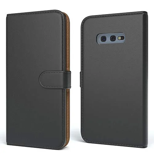 EAZY CASE Tasche kompatibel mit Samsung Galaxy S10e Schutzhülle mit Standfunktion Klapphülle im Bookstyle, Handytasche Handyhülle Flip Cover mit Magnetverschluss und Kartenfach, Kunstleder, Schwarz